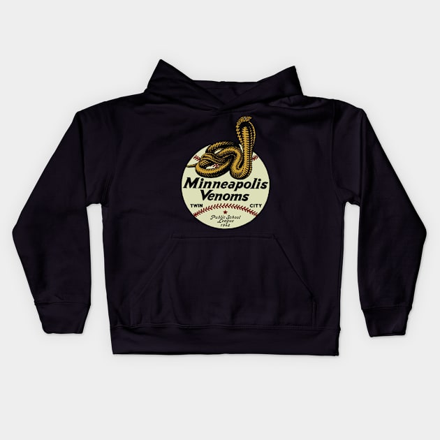 Vintage Minnesota Baseball Team Kids Hoodie by Kujo Vintage